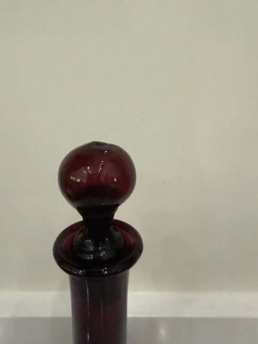 Vintage Mid-Century Handblown Amethyst Purple Glass Decanter with Stopper